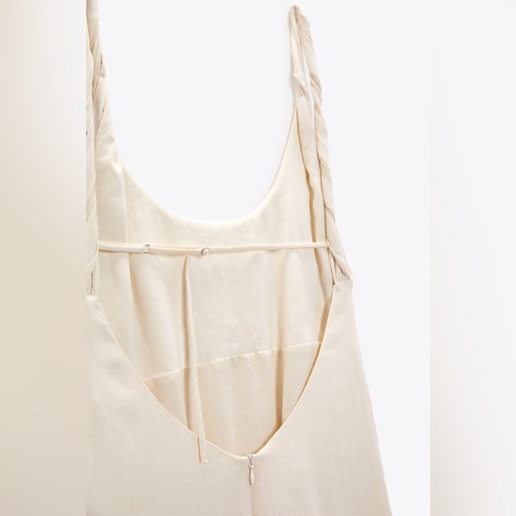 Zara Linen Blend Midi Dress L - Picture 12 of 12